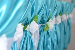 Stuhlhussen-Türkis-Hochzeit